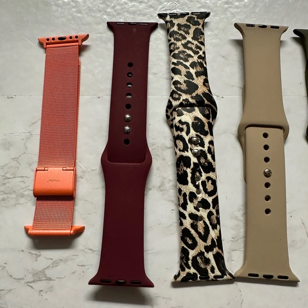 Apple Watch Band Collection - Red, Tan, Green, Leopard, Pink, Black